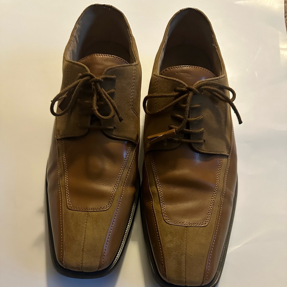 Giorgio Brutini Tan Leather Square Toe Dress Shoe  
size 12 pre owned